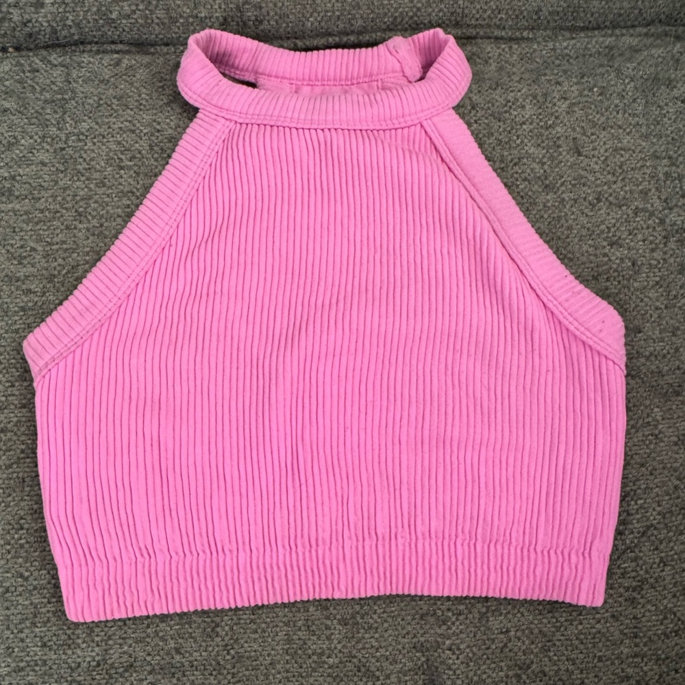 Aerie Pink Ribbed Tank Top